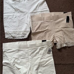 Torrid White and Cream Bike Shorts Collection Bundle